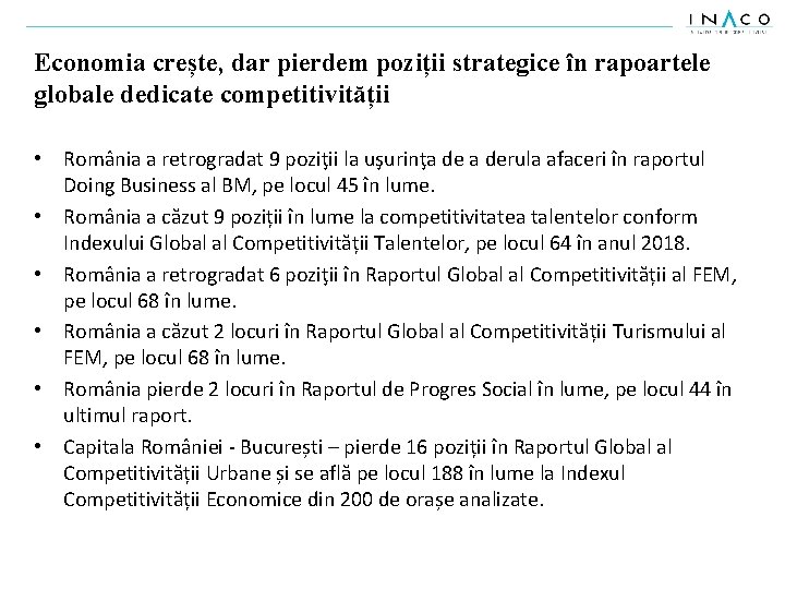 Economia crește, dar pierdem poziții strategice în rapoartele globale dedicate competitivității • România a