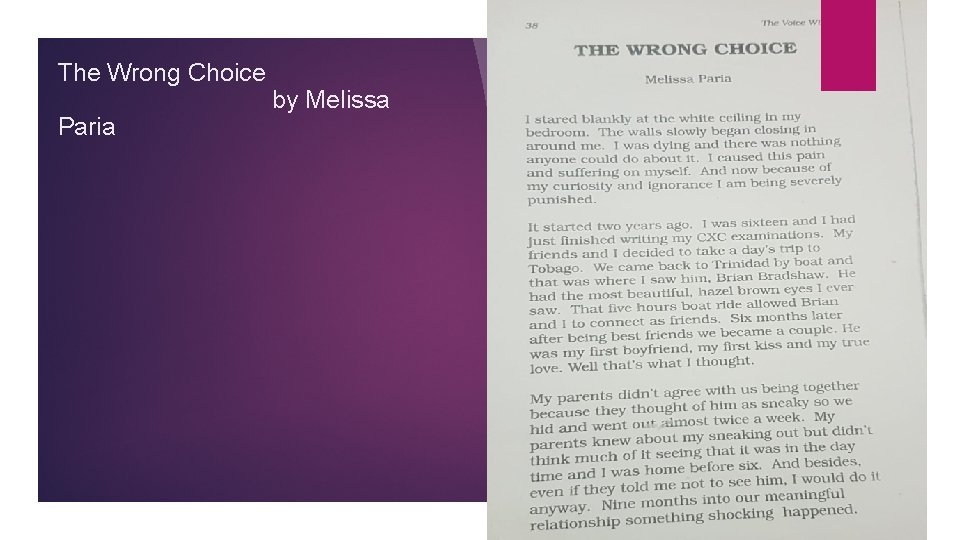 The Wrong Choice Paria by Melissa 