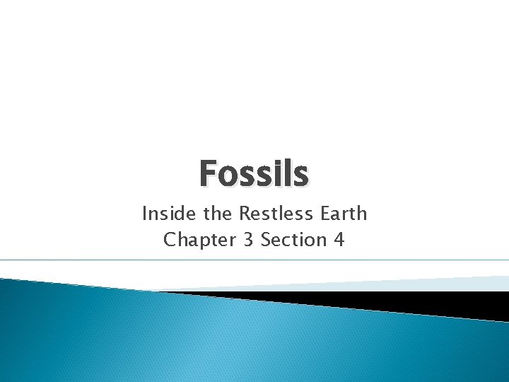 Fossils Inside the Restless Earth Chapter 3 Section 4 