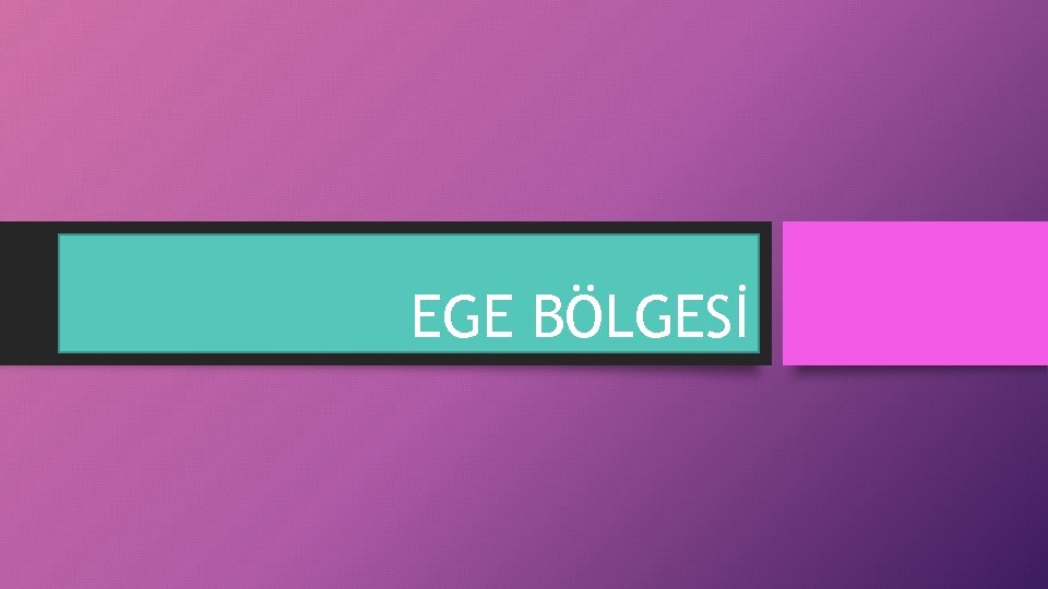 EGE BÖLGESİ 