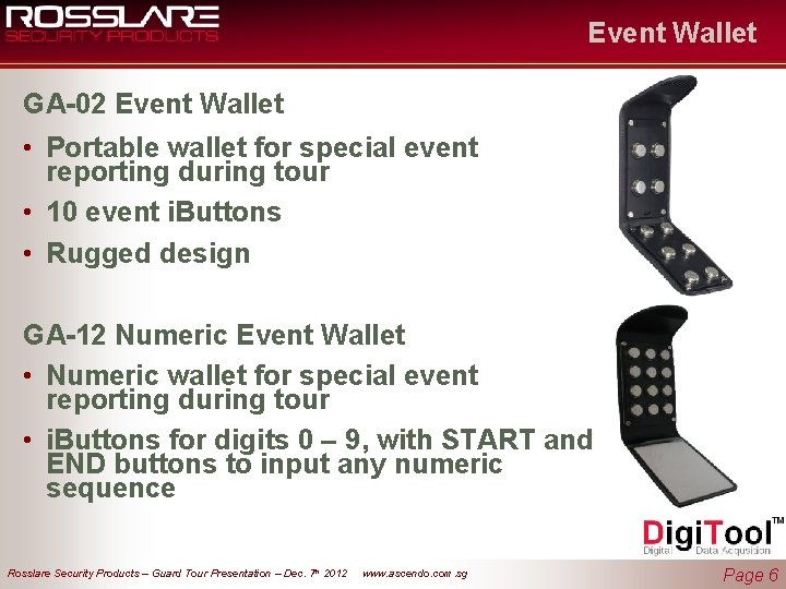 Event Wallet GA-02 Event Wallet • Portable wallet for special event reporting during tour