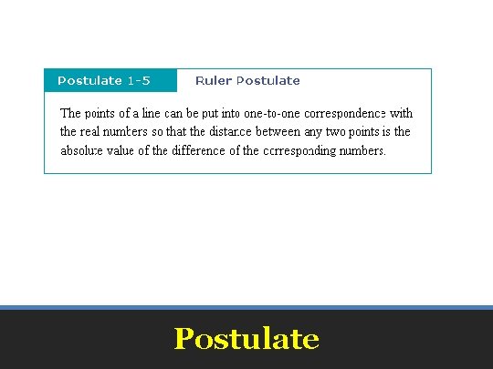 Postulate 