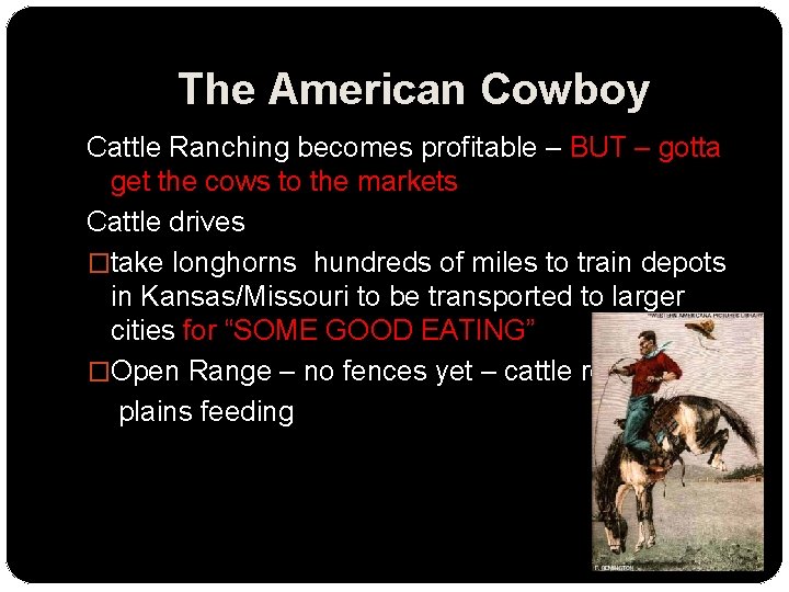 The American Cowboy Cattle Ranching becomes profitable – BUT – gotta get the cows