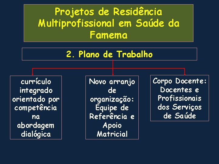 Projetos de Residência Multiprofissional em Saúde da Famema 2. Plano de Trabalho currículo integrado