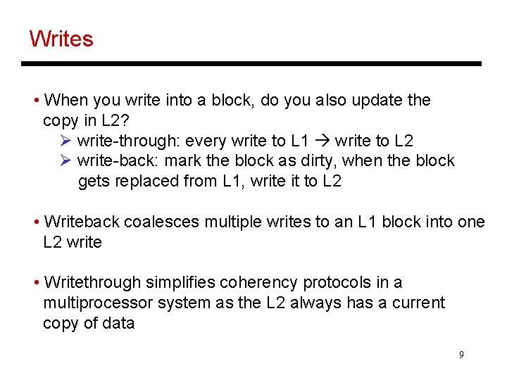 Lecture 13 Cache Basics Topics terminology cache organization