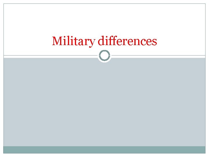 Military differences 