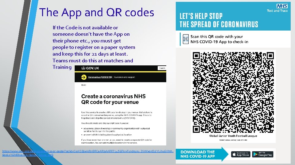 The App and QR codes If the Code is not available or someone doesn’t The App and QR codes If the Code is not available or someone doesn’t