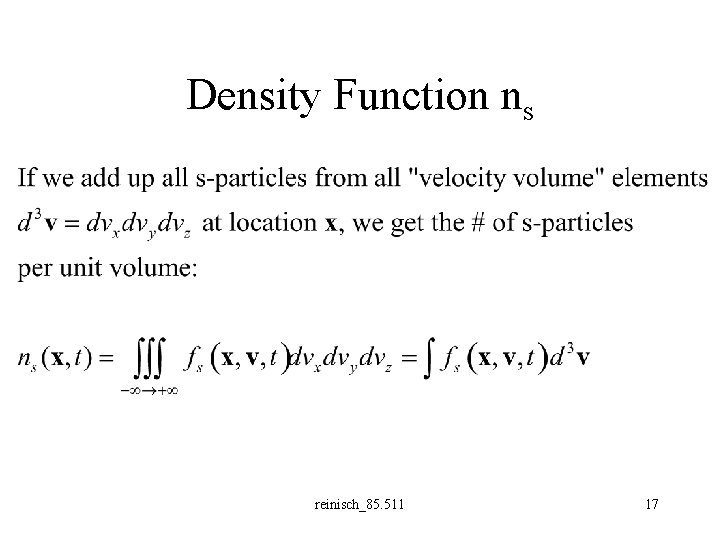 Density Function ns reinisch_85. 511 17 