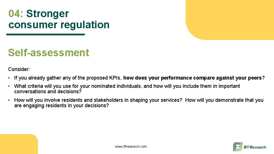 04: Stronger consumer regulation Self-assessment Consider: • If you already gather any of the