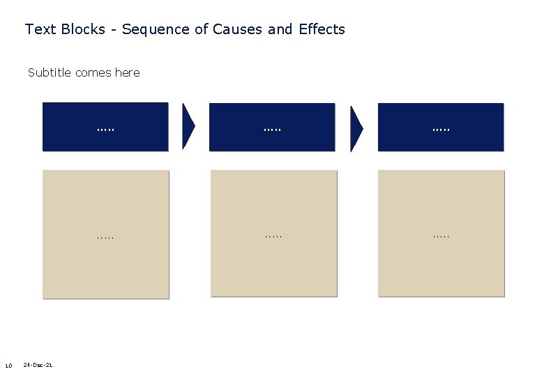 Text Blocks - Sequence of Causes and Effects Subtitle comes here 10 24 -Dec-21