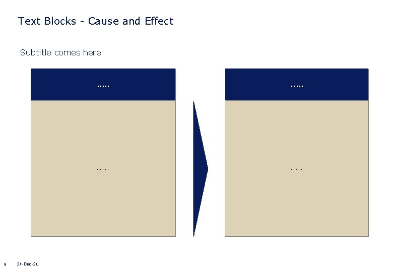 Text Blocks - Cause and Effect Subtitle comes here 9 24 -Dec-21 . .