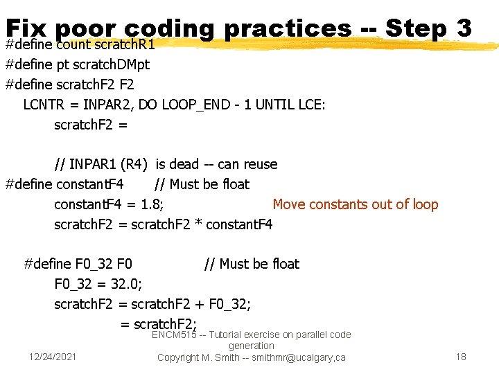 Fix poor coding practices -- Step 3 #define count scratch. R 1 #define pt Fix poor coding practices -- Step 3 #define count scratch. R 1 #define pt