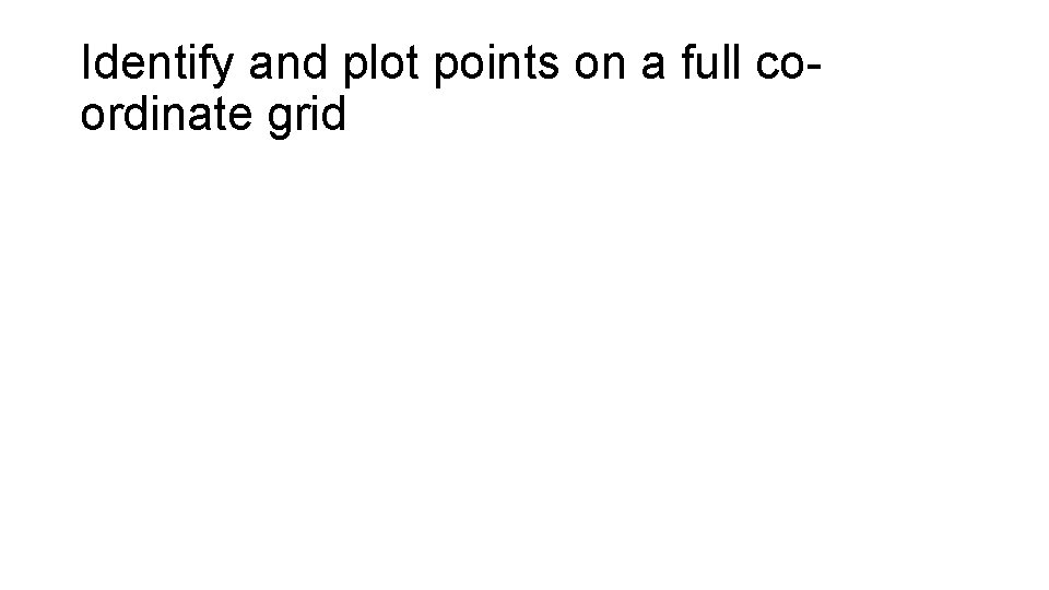 Identify and plot points on a full coordinate grid 