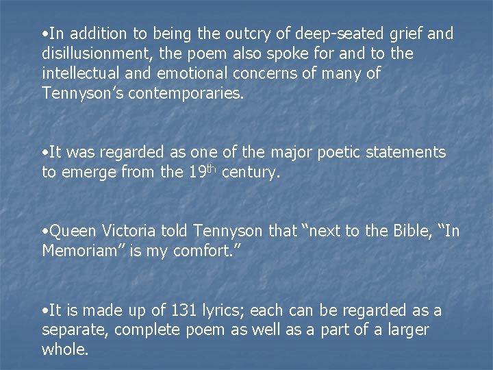  • In addition to being the outcry of deep-seated grief and disillusionment, the