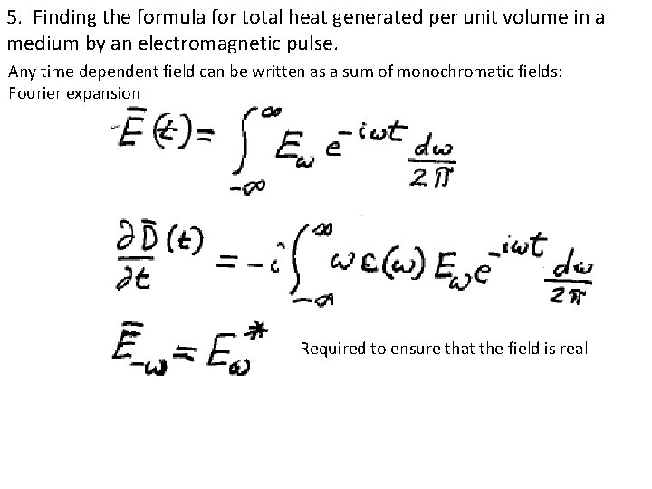 5. Finding the formula for total heat generated per unit volume in a medium