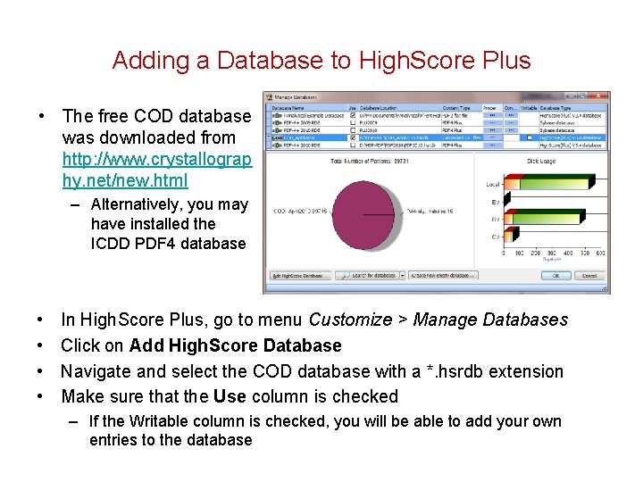 Adding a Database to High. Score Plus • The free COD database was downloaded