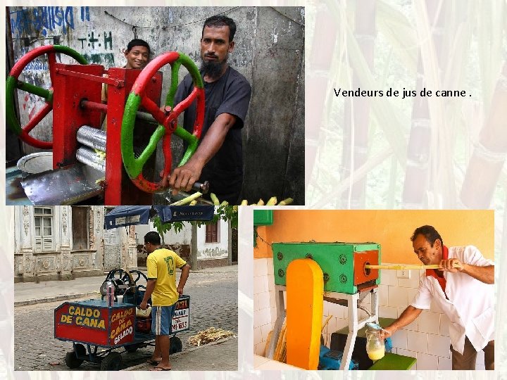 Vendeurs de jus de canne. 