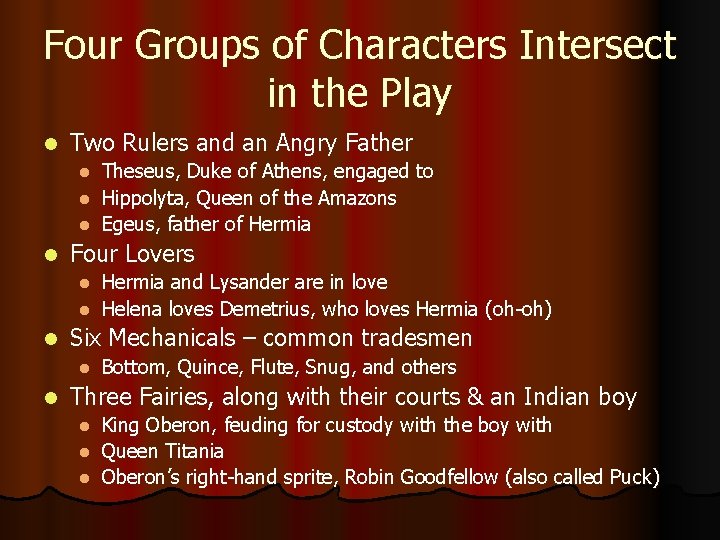 Four Groups of Characters Intersect in the Play l Two Rulers and an Angry