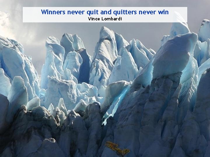 Winners never quit and quitters never win Vince Lombardi 