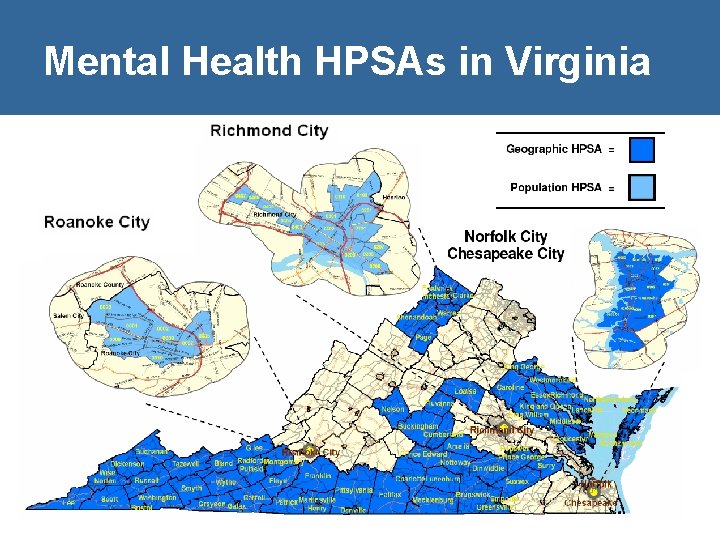 Mental Health HPSAs in Virginia 