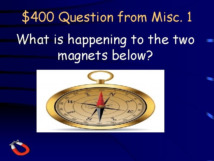 $400 Question from Misc. 1 What is happening to the two magnets below? 