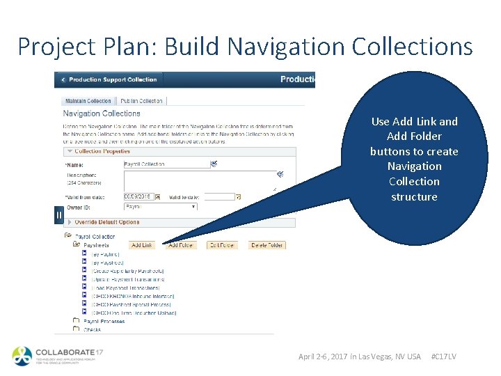 Project Plan: Build Navigation Collections Use Add Link and Add Folder buttons to create