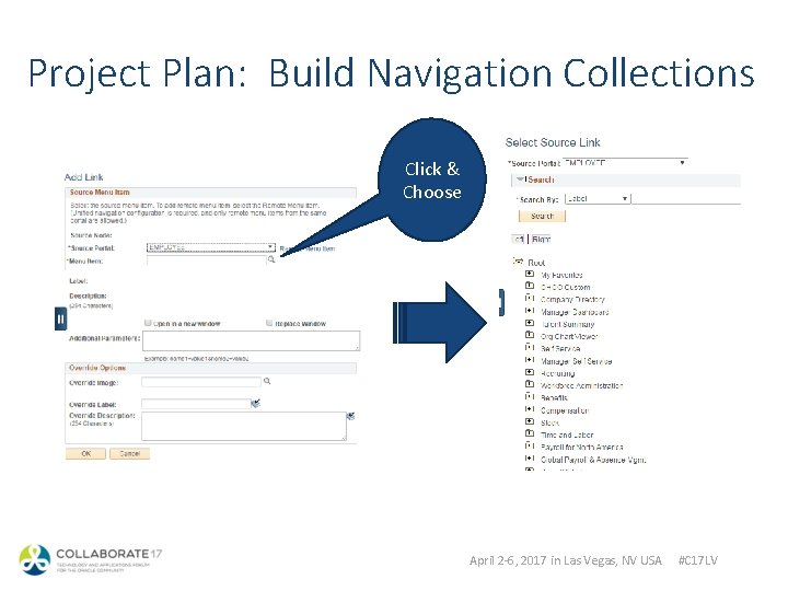 Project Plan: Build Navigation Collections Click & Choose April 2 -6, 2017 in Las