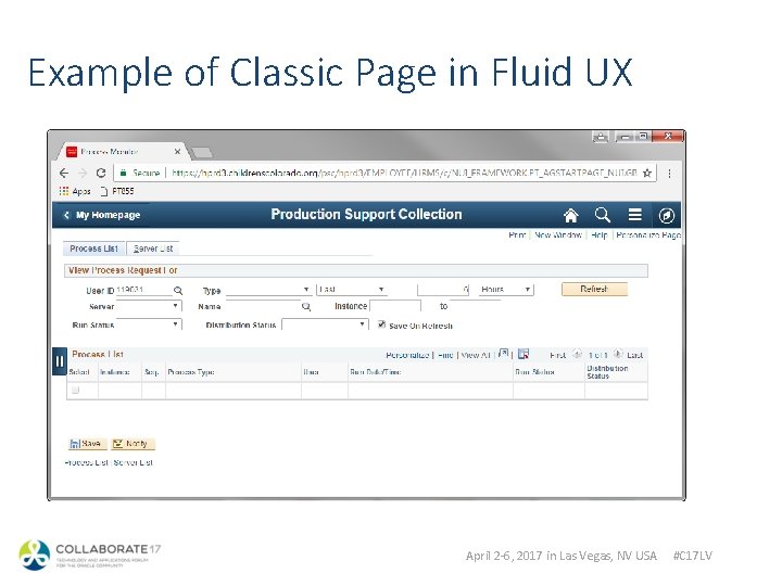Example of Classic Page in Fluid UX April 2 -6, 2017 in Las Vegas,