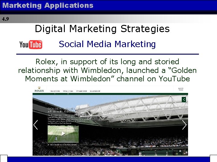 Marketing Applications 4. 9 Digital Marketing Strategies Social Media Marketing Rolex, in support of