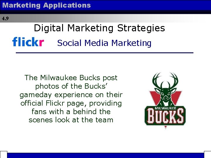 Marketing Applications 4. 9 Digital Marketing Strategies Social Media Marketing The Milwaukee Bucks post