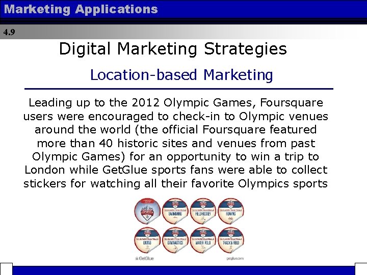 Marketing Applications 4. 9 Digital Marketing Strategies Location-based Marketing Leading up to the 2012