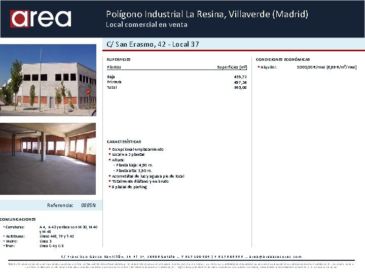 Polígono Industrial La Resina, Villaverde (Madrid) Local comercial en venta C/ San Erasmo, 42