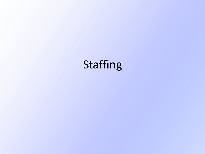 Staffing Staffing