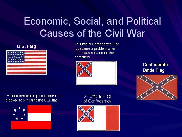 Economic, Social, and Political Causes of the Civil War U. S. Flag 2 nd