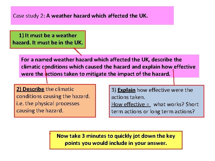 Case study 2: A weather hazard which affected the UK. 1) It must be