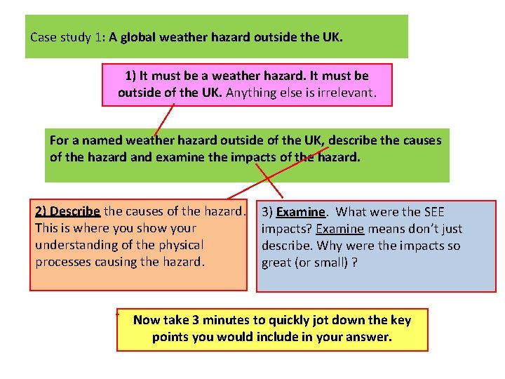 Case study 1: A global weather hazard outside the UK. 1) It must be