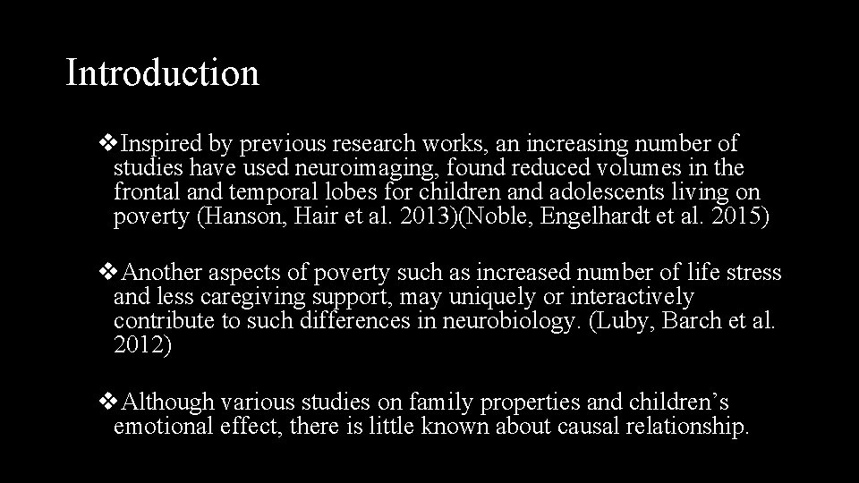 Association Of Child Poverty Brain Development And Academic