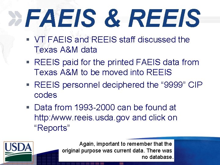 FAEIS & REEIS Add your company slogan § VT FAEIS and REEIS staff discussed FAEIS & REEIS Add your company slogan § VT FAEIS and REEIS staff discussed