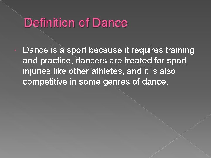 Is Dance a Sport Hold a Free Dance