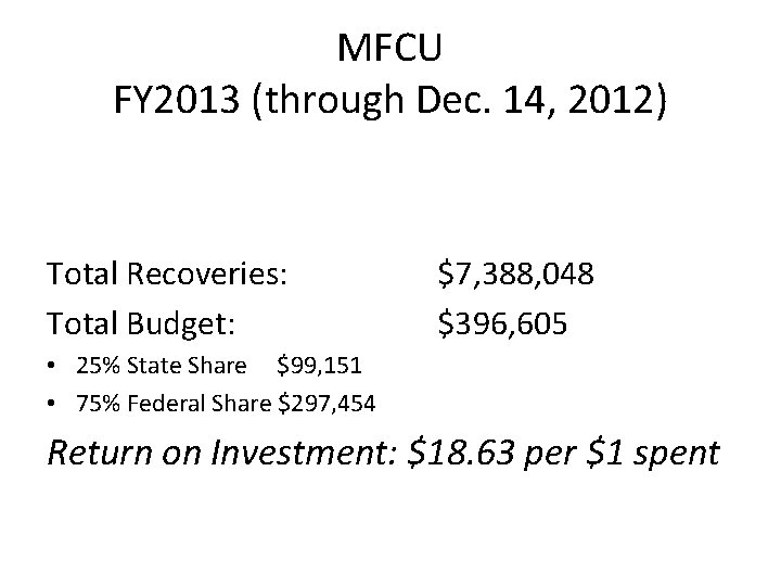 OFFICE OF ATTORNEY GENERAL MEDICAID FRAUD CONTROL UNIT