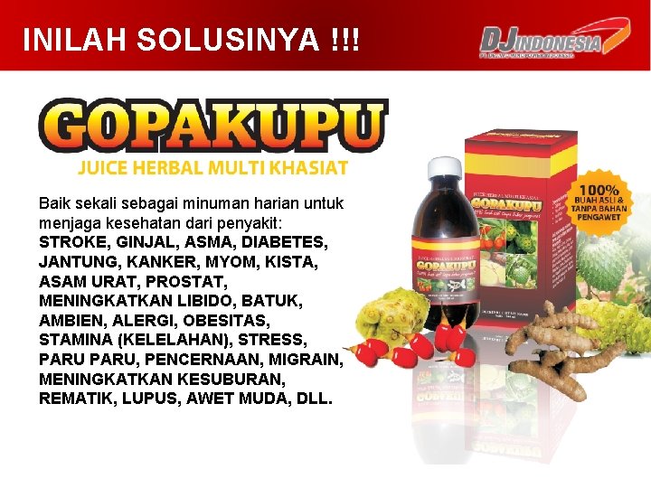 INILAH SOLUSINYA !!! Baik sekali sebagai minuman harian untuk menjaga kesehatan dari penyakit: STROKE,