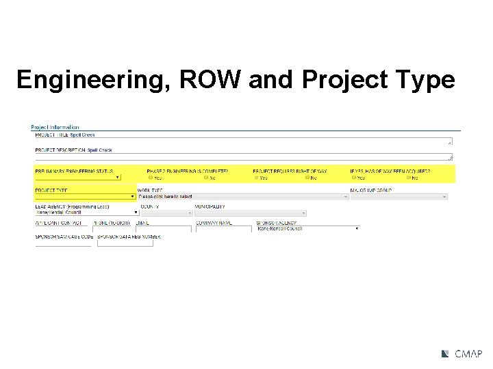 Engineering, ROW and Project Type 