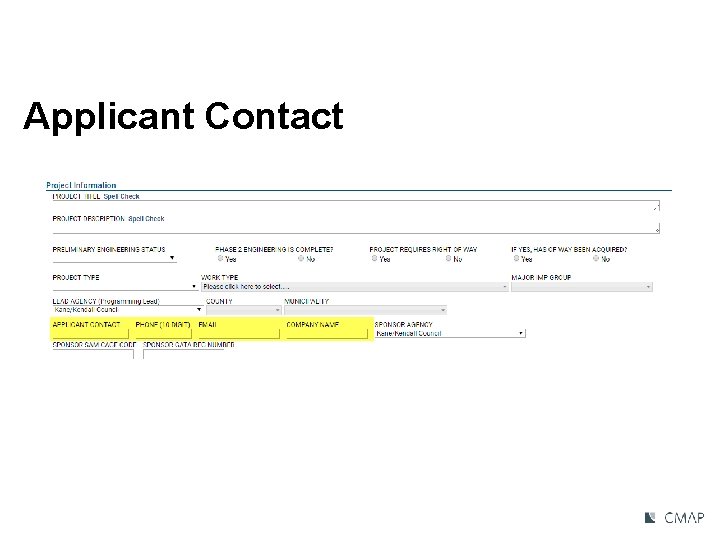 Applicant Contact 