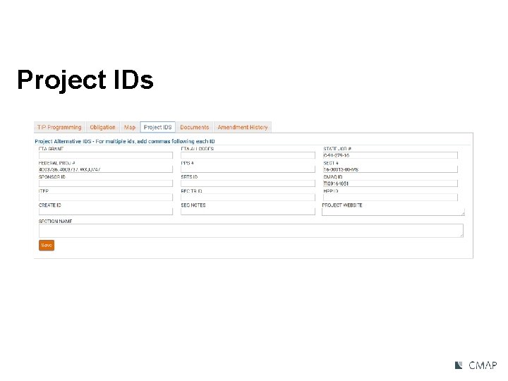 Project IDs 