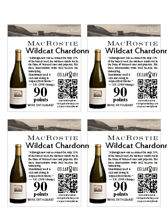 Wildcat Chardonnay Wildcat Chardonn “Although new oak accounted for only 25% of the barrels