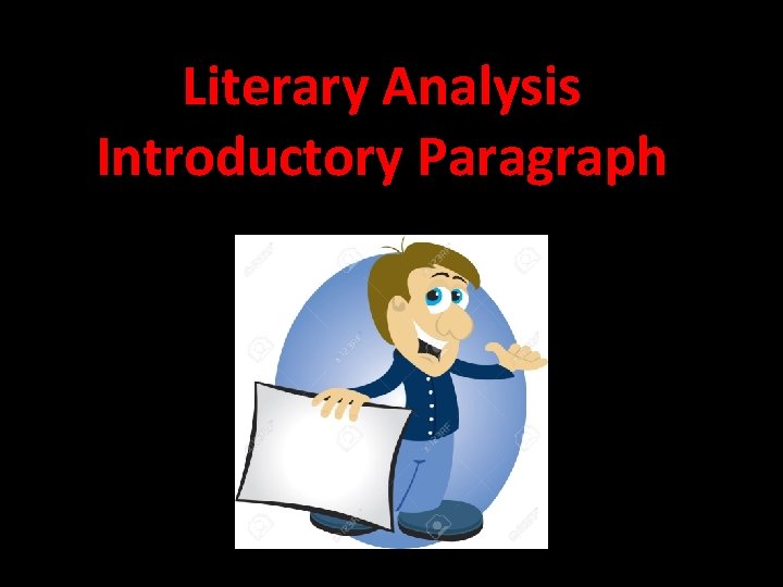 Literary Analysis Introductory Paragraph 