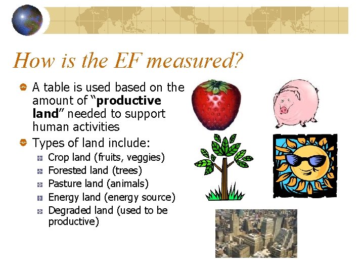 How is the EF measured? A table is used based on the amount of