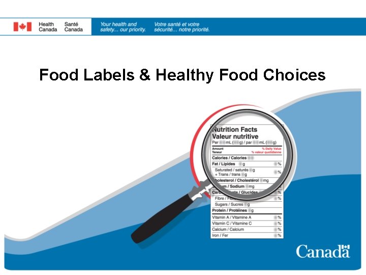 Food Labels & Healthy Food Choices 