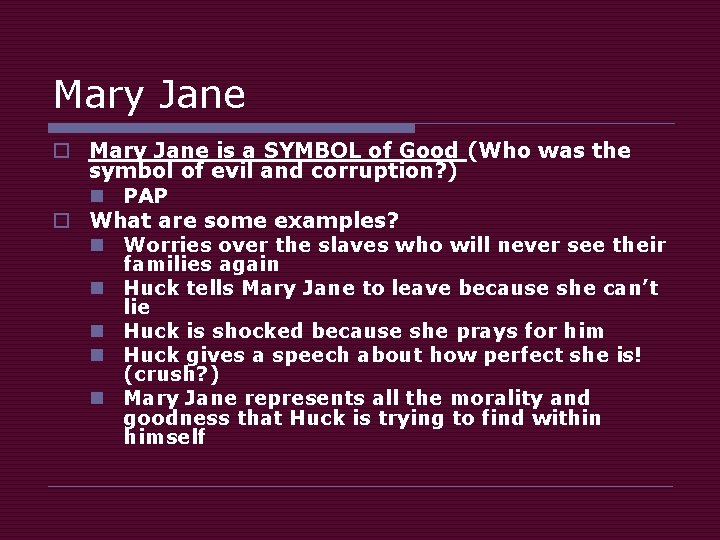 Mary Jane o Mary Jane is a SYMBOL of Good (Who was the symbol