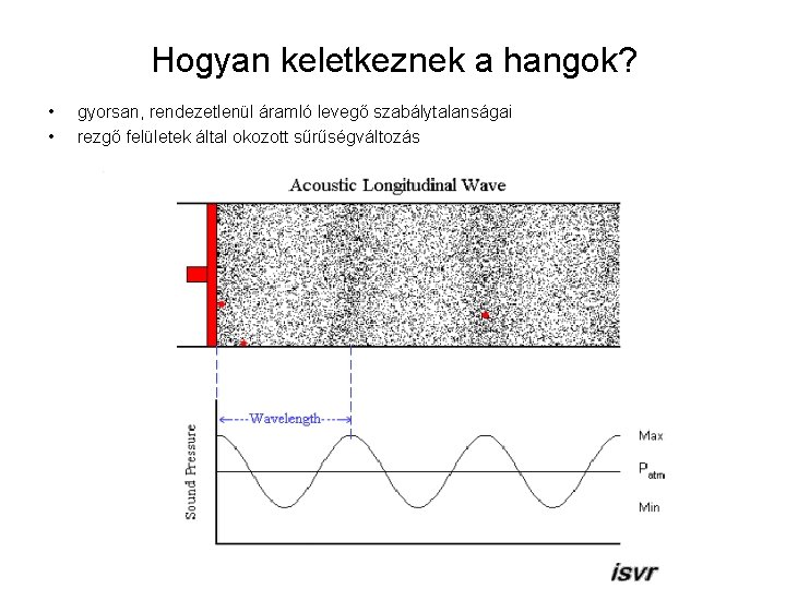 Hogyan keletkeznek a hangok? • • gyorsan, rendezetlenül áramló levegő szabálytalanságai rezgő felületek által